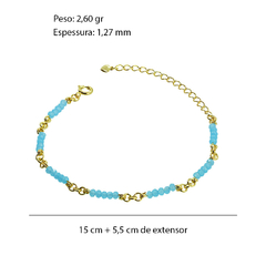 Outlet Pulseira Cristal Azul Claro Folheado na internet