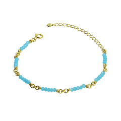 Outlet Pulseira Cristal Azul Claro Folheado