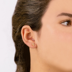 Outlet Brinco Cruz Zirconia Cristal Folheado na internet