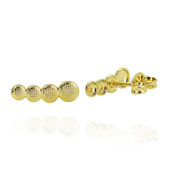 Outlet Brinco Earcuff 4 Circulos Folheado