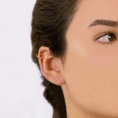 Outlet Piercing Coração meio Liso meio Zirconia Folheado - comprar online