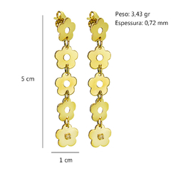 Outlet Brinco 5 Flores Zircônia Folheado na internet