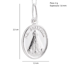 Pingente Prata Medalha Nossa Senhora 13mm na internet
