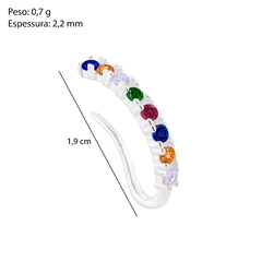 Piercing Prata Out Zircônia Colorida na internet