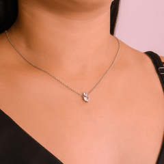 Colar Prata 2 Corações Zircônia Cristal - comprar online