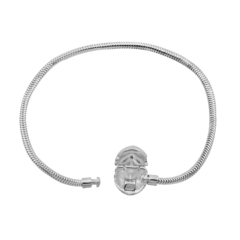 Pulseira Prata p/ Berloque Fecho Coração Liso - Via Vizzon Atacado