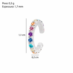 Piercing Fake Prata Com Zircônia Colorida 2mm na internet