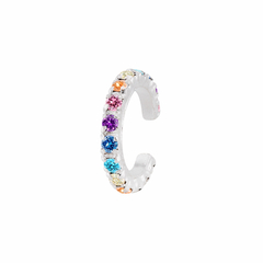 Piercing Fake Prata Com Zircônia Colorida 2mm