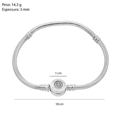 Imagem do Pulseira Prata p/ Berloque Redondo com Zircônias