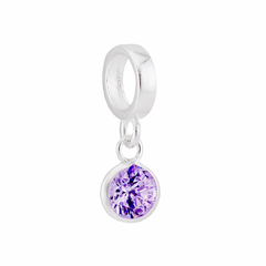 Berloque Prata Ponto de Luz Zircônia Roxo 5mm - comprar online