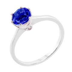 Anel Prata Formatura Zircônia Safira 6mm - comprar online