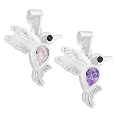 Pingente Prata Beija Flor com Zircônia - comprar online