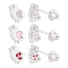 Brinco Prata Infantil Passarinho