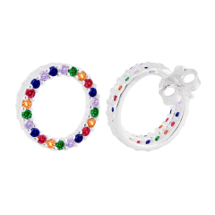 Brinco Circulo Zirconia Colorida