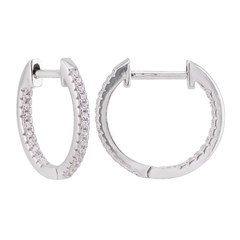 Argola Prat Click 1 Fio Zircônia White 14mm Ródio - comprar online