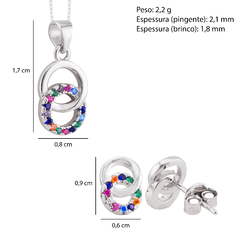 Conjunto Prata Brinco + Pingente Círculos na internet
