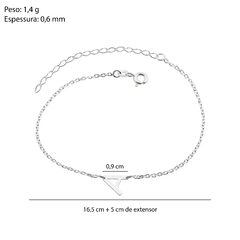 Pulseira Prata Letra Laser 16,5cm+5cm Extensor - Via Vizzon Atacado