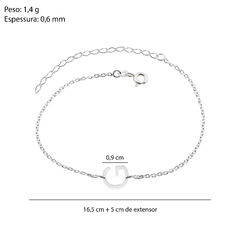 Pulseira Prata Letra Laser 16,5cm+5cm Extensor - Via Vizzon Atacado