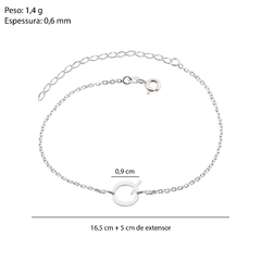 Pulseira Prata Letra Laser 16,5cm+5cm Extensor - Via Vizzon Atacado