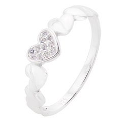 Anel Prata 7 Corações Zircônia Cristal - comprar online