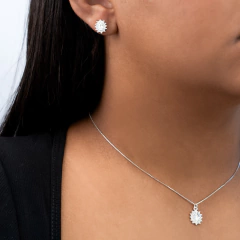 Conjunto Prata Elegante Zirconia Cristal na internet