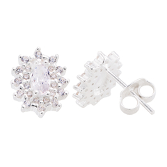 Brinco Prata Elegante Zirconia Cristal - comprar online