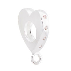 Acessório Prata Berloque Coração Zircônia Cristal - comprar online