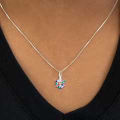 Pingente Prata Estrela Zirconia Colorido na internet