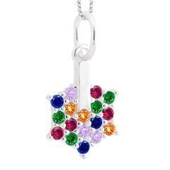 Pingente Prata Estrela Zirconia Colorido - comprar online