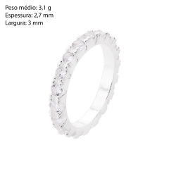 Anel Prata Zircônia Cristal - loja online