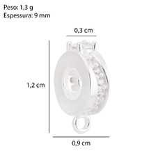 Acessório Prata Pingente Berloque Zircônia Cristal - Via Vizzon