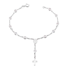 Pulseira Prata Terço com Zircônias 18,5cm na internet