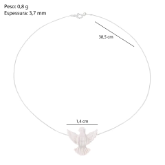 Colar Prata Nylon Madrepérola Espírito Santo 14mm - Via Vizzon