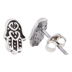 Brinco Prata Mão de Hamsa Envelhecido - comprar online
