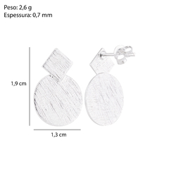Brinco Prata Geometrico - Via Vizzon