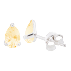 Brinco Prata Ponto de Luz Gota 4x6mm Amarelo - comprar online