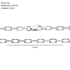 Corrente Prata Cartier 3mm