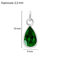 Acessório Pingente Prat Ponto de Luz Gota Zircônia 4x6mm