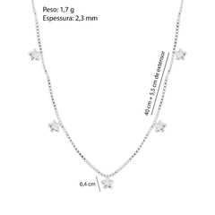 Colar Prata Estrelas Zircônias - Via Vizzon