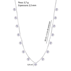 Colar Prata Zircônias Cristal - Via Vizzon