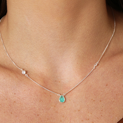 Colar Prata Gota Turmalina Fusion com Zircônias - comprar online
