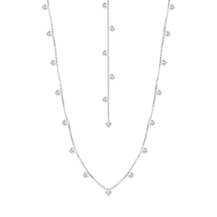 Colar Prata Back Zircônias + Back Zircônias Cristal - comprar online