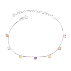 Pulseira Prata 7 Zircônias 4mm Coloridas na internet