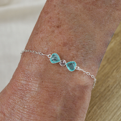 Pulseira Prata Laço Corações Turmalina Fusion e Zircônia Cristal - loja online