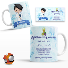 12 Tazas Personalizadas Recuerdo Primera Comunión Niño