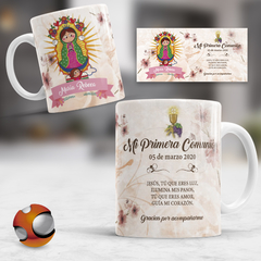 12 Tazas Personalizadas Recuerdo Primera Comunión Rosa Virgen