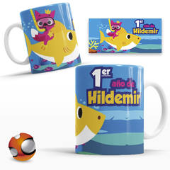12 Tazas Personalizadas Fiesta Infantil Marino