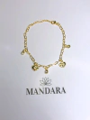 Pulseira corações de fé - folheada a ouro