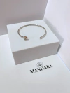 bracalete ajustável de corações prateados
