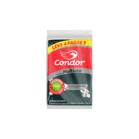 Esponja Condor Multiuso 4Uni Leve 4 Pague 3